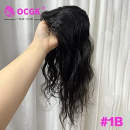 17 Inch Hair Toppers 100% Real Human Hair Clip In Body Wave Breathable Mesh Base Extensions for Thinning Hair Add Vo