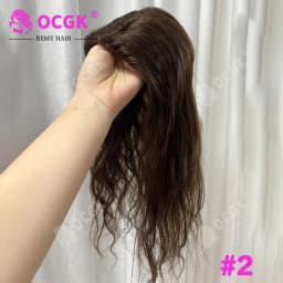 17 Inch Hair Toppers 100% Real Human Hair Clip In Body Wave Breathable Mesh Base Extensions for Thinning Hair Add Vo