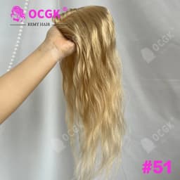 17 Inch Hair Toppers 100% Real Human Hair Clip In Body Wave Breathable Mesh Base Extensions for Thinning Hair Add Vo