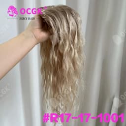 17 Inch Hair Toppers 100% Real Human Hair Clip In Body Wave Breathable Mesh Base Extensions for Thinning Hair Add Vo