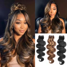 100% Human Hair 16A Raw Body Wave Hair Bundles Brazilian 28 30 Inch Natural Black Color Double Weft Virgin Remy Hair Extensions Highlight Ombre Colored Weaves 2 3 4 Bundle For Women