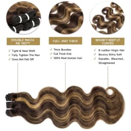 100% Human Hair 16A Raw Body Wave Hair Bundles Brazilian 28 30 Inch Natural Black Color Double Weft Virgin Remy Hair Extensions Highlight Ombre Colored Weaves 2 3 4 Bundle For Women
