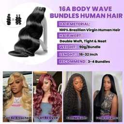 100% Human Hair 16A Raw Body Wave Hair Bundles Brazilian 28 30 Inch Natural Black Color Double Weft Virgin Remy Hair Extensions Highlight Ombre Colored Weaves 2 3 4 Bundle For Women