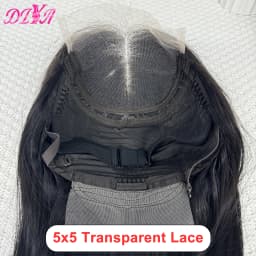 5x5 Transparent Lace Closure Human Hair Wig 15A Vietnamese Hair 250% Density Natural Color Straight Virgin Hair for Black Women