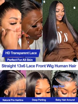 Silky Straight Glueless Wigs Preplucked 13x6 Lace Front Wigs Human Hair Pre Plucked 40 42 Inch Bone Straight Human Hair Wig 300% Density 13x4 HD Lace Frontal Wigs for Women Natural Black Raw Virgin Vietnamese Free Part Invisible Swiss Hd Lace Full Wigs