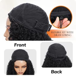 3 in 1 Half Wig Deep Wave Burmese Curly Drawstring Flip over Glueless Raw Human Hair Ready to Wear