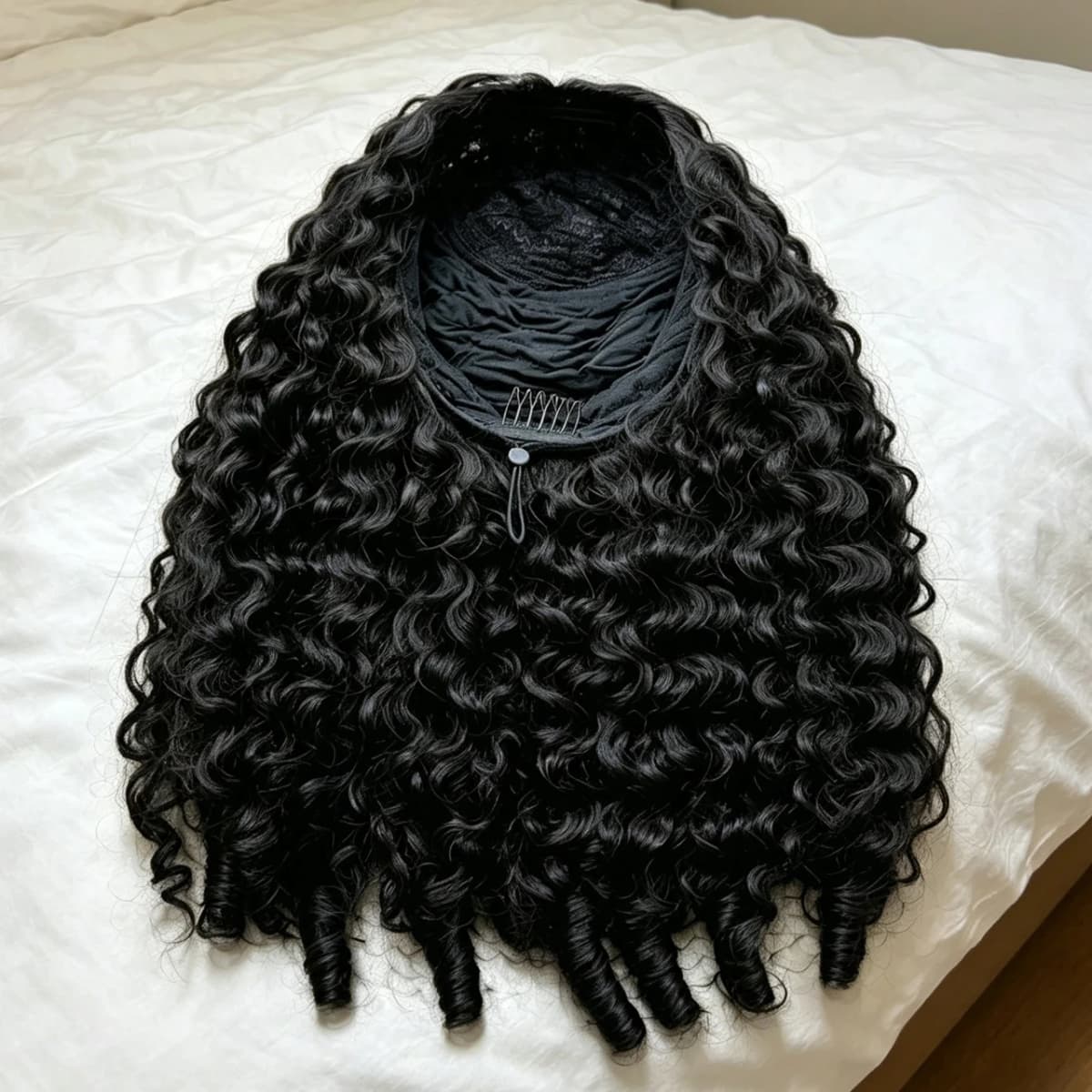 3 in 1 Half Wig Deep Wave Burmese Curly Drawstring Flip over Glueless Raw Human Hair Ready to Wear