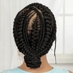 Full Lace Cornrow Braided Wigs Synthetic Handmade Bantu Braided Lace Wigs Natural Box Braids Wigs with Baby Hair for Black Women