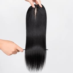 2# Dark Brown 9x14 cm Silk Skin Base Topper With Natural Scalp Look Real Virgin Human Hair Toupee For With Clips in For Women