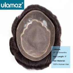 Durable Mono Toupee Wigs For Men Pu Around Men's Capillary Prosthesis Breahable Hair System Replacement Man Wig Human Hair Piece