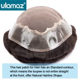 Durable Mono Toupee Wigs For Men Pu Around Men's Capillary Prosthesis Breahable Hair System Replacement Man Wig Human Hair Piece