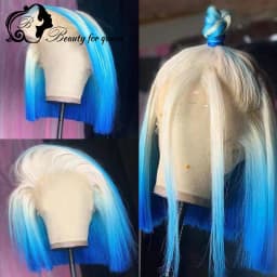 Grey Pink Ombre Colored Short Bob ace Front Human Hair Wigs For Women HD Transparent 13x6 Lace Frontal Wig With Natural Hairline