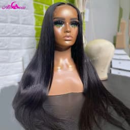 Dark Burgundy Colored Straight Human Hair Wigs 13x4 Lace Front Wigs Pre-Plucked Natural Hairline 13x6 Lace Frontal Wig 180