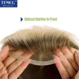 Male Hair Prosthesis Mono Lace PU Base Toupee Men Wig Human Hair Durable Replacement For Men System Unit Mens Wigs Hair Piece