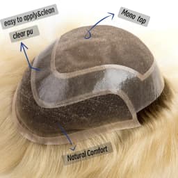 Male Hair Prosthesis Mono Lace PU Base Toupee Men Wig Human Hair Durable Replacement For Men System Unit Mens Wigs Hair Piece