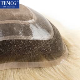 Male Hair Prosthesis Mono Lace PU Base Toupee Men Wig Human Hair Durable Replacement For Men System Unit Mens Wigs Hair Piece