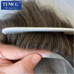 Clearance Australia-Double Layers Men Wig Natural Human Hair Toupee Male Hair Prosthesis Lace PU Base Breathable System Man Wig