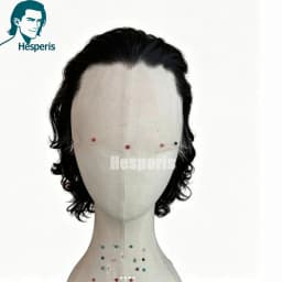 Hesperis Deep Wave Human hair Wig With Bangs Brazilian Remy 13x6 Lace Front Short Bob Cut Men Wigs Transparent Lace Frontal Wigs