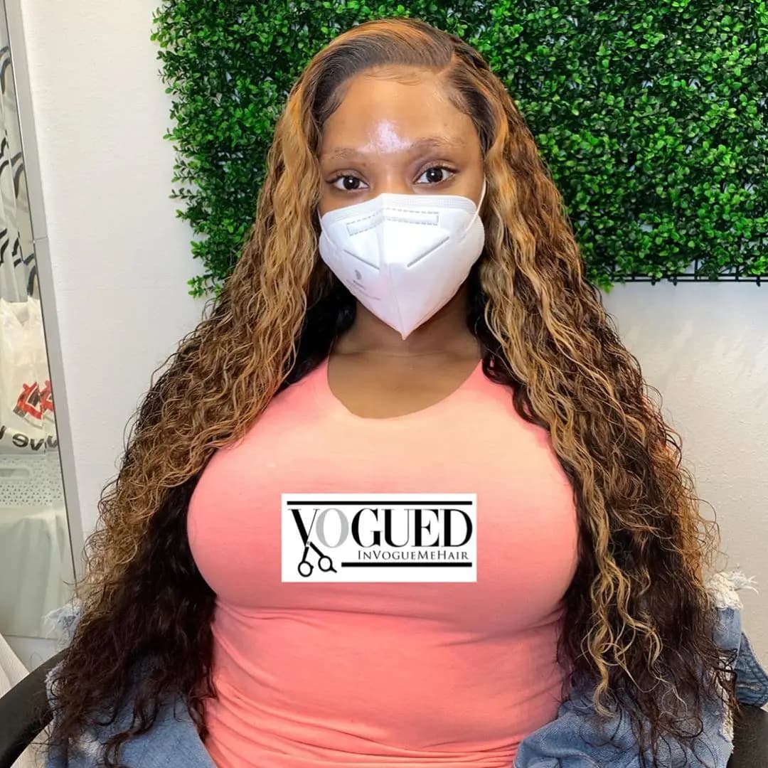 36 Inch P4/27 Honey Blonde Highlight Deep Wave Lace Frontal Wig 200 Density 13x4 13x6 HD Transparent Lace Brazilian Colored Human Hair Pre Plucked Natural Hairline For Women