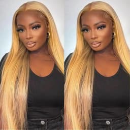 13x6 Honey Blonde Color HD Lace Front Human Hair Wigs Brazilian Straight Lace Frontal Wig HD Lace Frontal Wig For Black Women