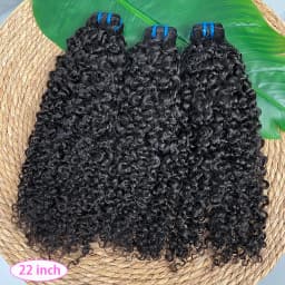 18A Burmese Curly Human Hair Bundles Double Weft #1B 100% Unprocessed Raw Virgin Hair Weave Extensions Can Bleach to #613 Color