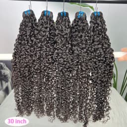18A Burmese Curly Human Hair Bundles Double Weft #1B 100% Unprocessed Raw Virgin Hair Weave Extensions Can Bleach to #613 Color