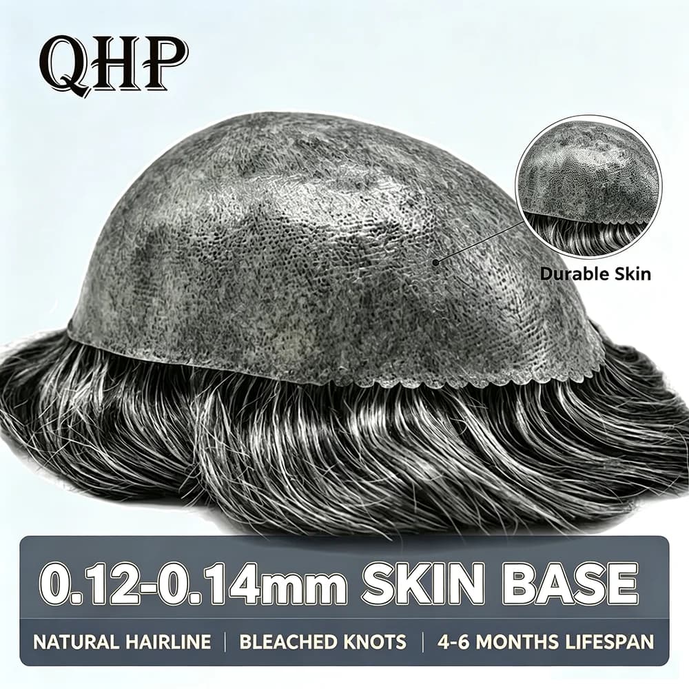 Men's Capillary Prosthesis Skin With Knot Toupee Invisible Wig Man Human Hair Prosthesis Man Natural Hair Replacement System