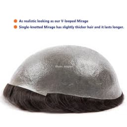 Premium Durable Knotted Microskin Male Hair Prosthesis 0.12MM Men's capillary prothesis Men's Wig 100% Human Hair Wigs for Men