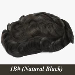 Premium Durable Knotted Microskin Male Hair Prosthesis 0.12MM Men's capillary prothesis Men's Wig 100% Human Hair Wigs for Men