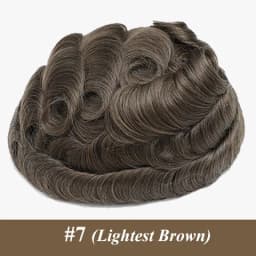 Premium Durable Knotted Microskin Male Hair Prosthesis 0.12MM Men's capillary prothesis Men's Wig 100% Human Hair Wigs for Men