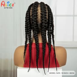18 Inch Cornrow Braided Wigs Synthetic Full Lace Braids Wigs For Black Women Transparent Lace Front Braided Wigs With Baby Hair