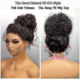 Deep Wave 360 Lace Front Wigs Human Hair 38 Inch HD Full Lace Front Wigs Human Hair Pre Plucked with Drawstring 250 Density Curly Wig for Women