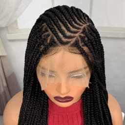 Synthetic Full Lace Cornrow Braided Wigs Natural Braiding Hair Wigs Box Braided Lace Wigs with Baby Hair for Black Women