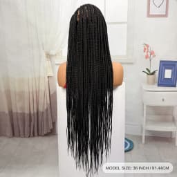 Synthetic Full Lace Cornrow Braided Wigs Natural Braiding Hair Wigs Box Braided Lace Wigs with Baby Hair for Black Women
