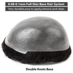 Double Knotted Silicone Microskin Toupee Men Male Hair Prosthesis Natural Human Hair Men's Wigs Durable Capillary Prothesis