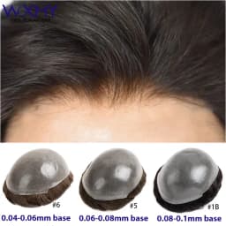 Double Knotted Silicone Microskin Toupee Men Male Hair Prosthesis Natural Human Hair Men's Wigs Durable Capillary Prothesis