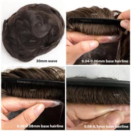 Double Knotted Silicone Microskin Toupee Men Male Hair Prosthesis Natural Human Hair Men's Wigs Durable Capillary Prothesis