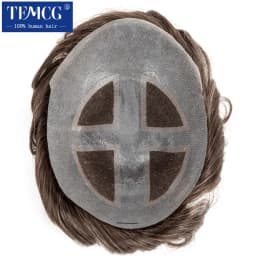Toupee Men Invisible Hairline Lace With 0.04mm Soft PU Male Hair Prosthesis Breathable Men Wig Natural Human Hair System For Men