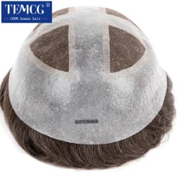 Toupee Men Invisible Hairline Lace With 0.04mm Soft PU Male Hair Prosthesis Breathable Men Wig Natural Human Hair System For Men