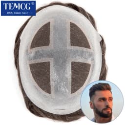 Toupee Men Invisible Hairline Lace With 0.04mm Soft PU Male Hair Prosthesis Breathable Men Wig Natural Human Hair System For Men