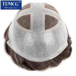 Toupee Men Invisible Hairline Lace With 0.04mm Soft PU Male Hair Prosthesis Breathable Men Wig Natural Human Hair System For Men