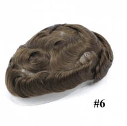 Male Hair Prosthesis I SKIN 0.12-0.14mm Full PU With Knots Real Human Hair Replacement System Unit Remy Hair Capillary Prothesis
