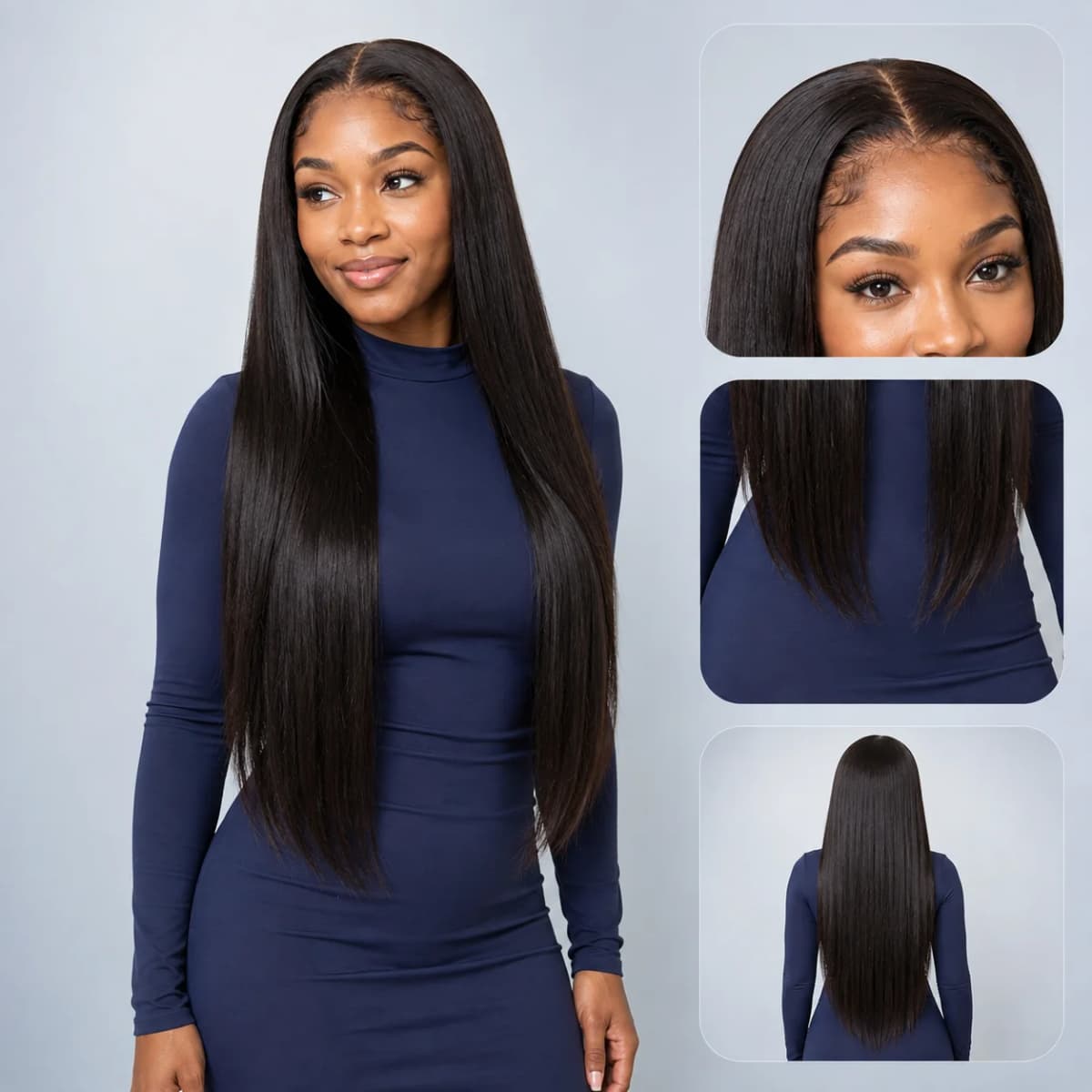 26-34 Inch Straight Lace Frontal Human Hair Wigs Brazilian Bone Straight Style 13x6 Transparent Lace Front Wig 250 Density Pre Plucked Natural Hairline Smooth Human Hair Wigs For Women Different Occasion Fashion Styling