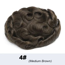 Undetectable Male Hair Prosthesis 0.02-0.03mm Ultra Thin Skin Toupee Human Hair Men's Wig 80% Density Realistic Man Hair System