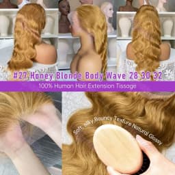 220% Body Wave 27# Honey Blonde 13x6 HD Lace Front Human Hair Wigs 32 Inch Brazilian 13x4 Preplucked Colored Lace Frontal Wigs
