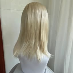 Light Blonde Shoulder Length 13x4 Synthetic Lace Front Wigs Women Middle Part Short Straight Wigs Glueless Wigs 150% Density