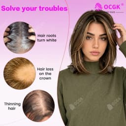 17" Human Hair Topper Straight 10x12cm Base Mushroom Brown Highlight Clip in Hairpieces for Women with Thinning Hair Add Volume