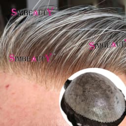Undetectable 1b80 1b65 Gray Hair Man Toupee Human Hair Male Capillary Prosthesi System Natural Hairline Thin Skin Base Hairpiece