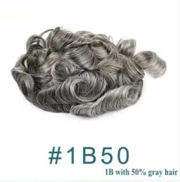Undetectable 1b80 1b65 Gray Hair Man Toupee Human Hair Male Capillary Prosthesi System Natural Hairline Thin Skin Base Hairpiece