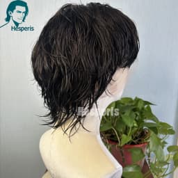 Hesperis Men's Wig Real Human Hair Pre Style Transparent Lace Male Wig Men's Glueless Full Lace Hair System Replacement Cut Wigs